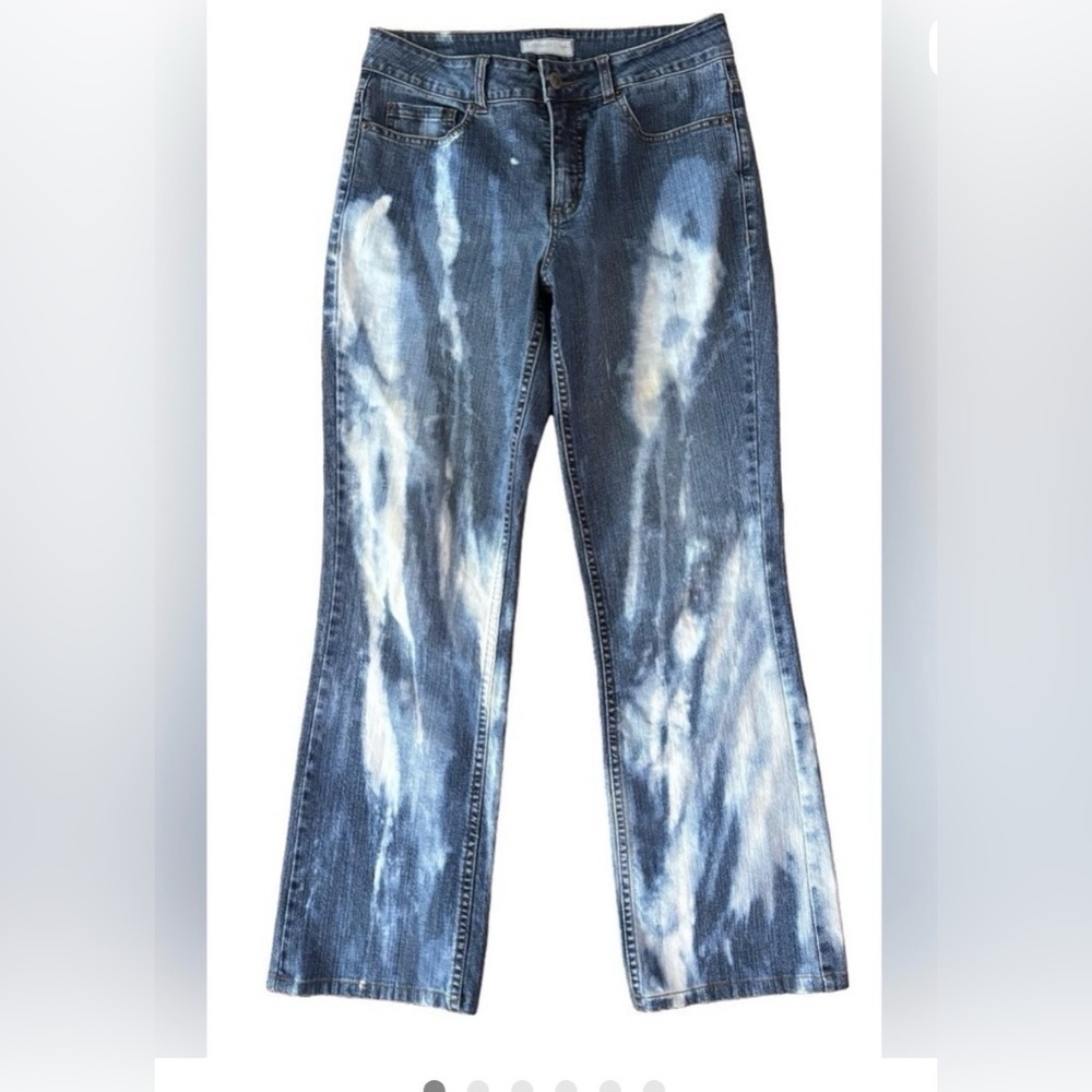 UPCYCLED Coldwater Creek Blue Tie-Dye Flare Jeans